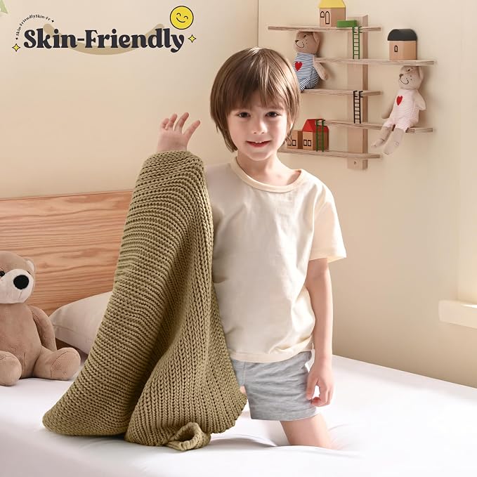 Guohaoi Knitted Weighted Lap Pad No Beads Cooling Weighted Blanket Kids - Image 2
