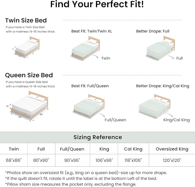 Love's cabin Queen Quilt Set Bluish Grey, Bed in a Bag Queen Bedding 7 Pcs - Image 8
