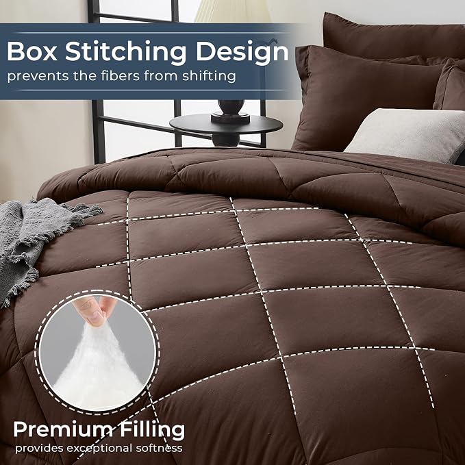 HEVUMYI Brown Cali-King Comforter Set - Image 4