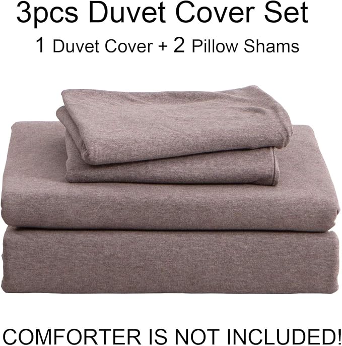 PURE ERA Jersey Knit Duvet Cover Set 100% T-Shirt Cotton Super Soft Comfy 3pc - Image 7