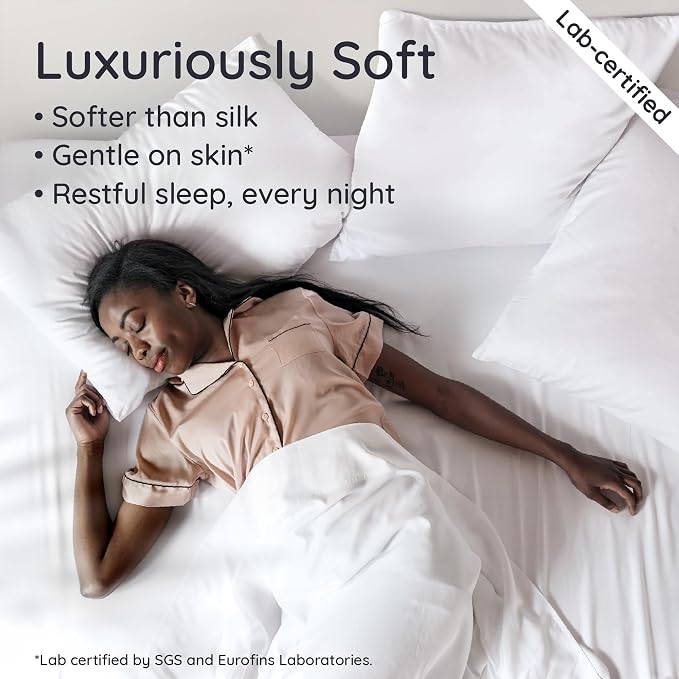 Bambaw King White Fitted Sheet Only, 100% Viscose Derived from Bamboo Sheet - Image 4