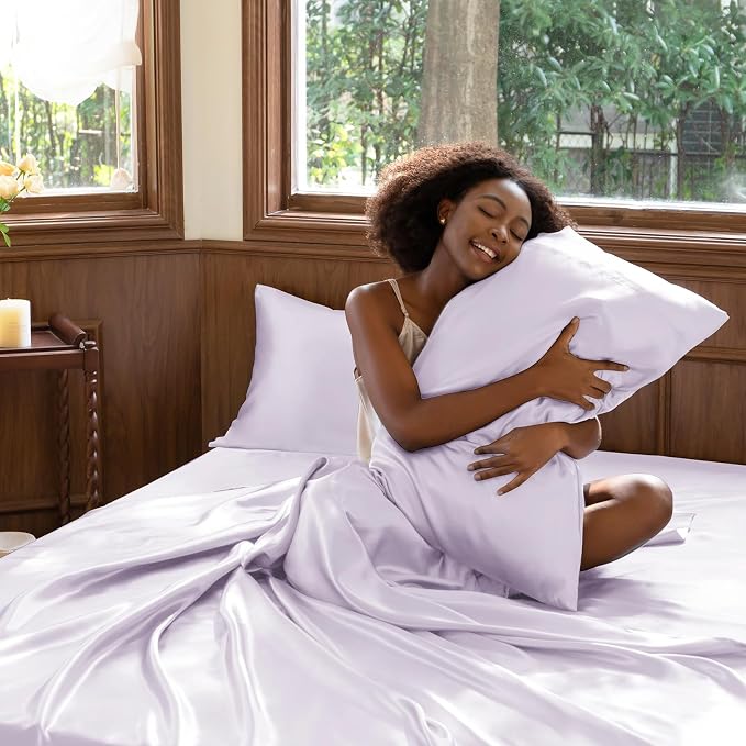 CozyLux Satin Sheets King Size Sheet Set - Image 7