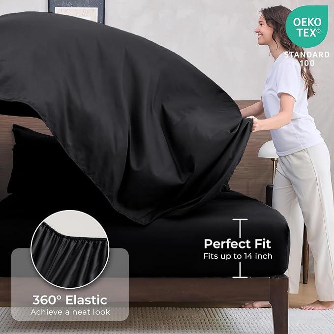 HEVUMYI Black Oversized Queen Comforter Set - Image 5
