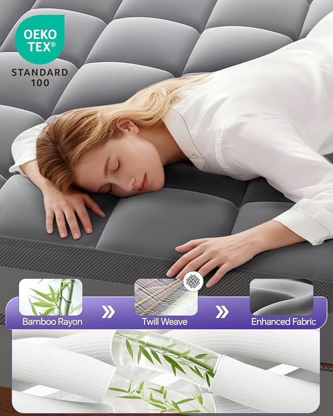 ChiXpace Dual Layer 5 Inch Memory Foam Mattress Topper Full - Image 6