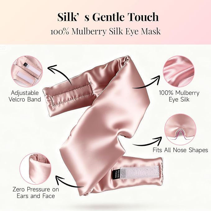Silk Sleep Mask – 100% Mulberry Silk Eye Mask - Image 3