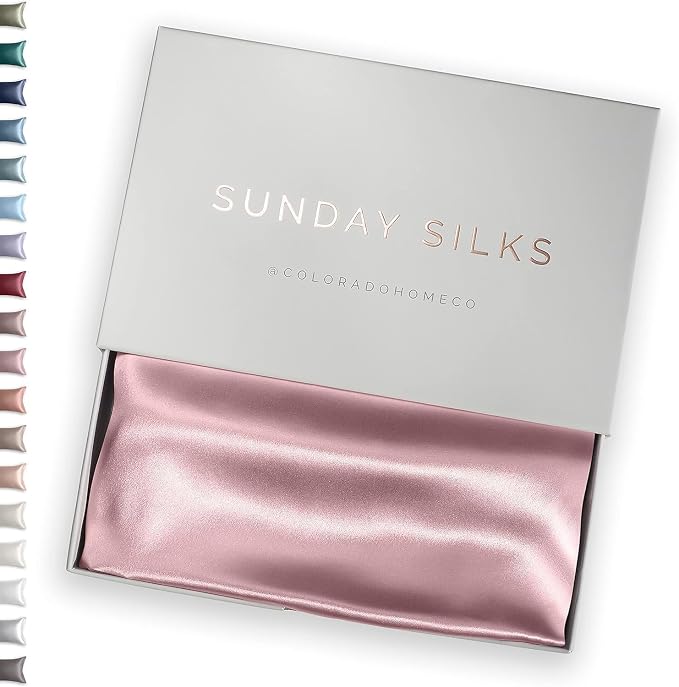 SUNDAYSILKS™ 100% Mulberry Silk Pillowcase, Silk Pillow Cases by ColoradoHomeCo
