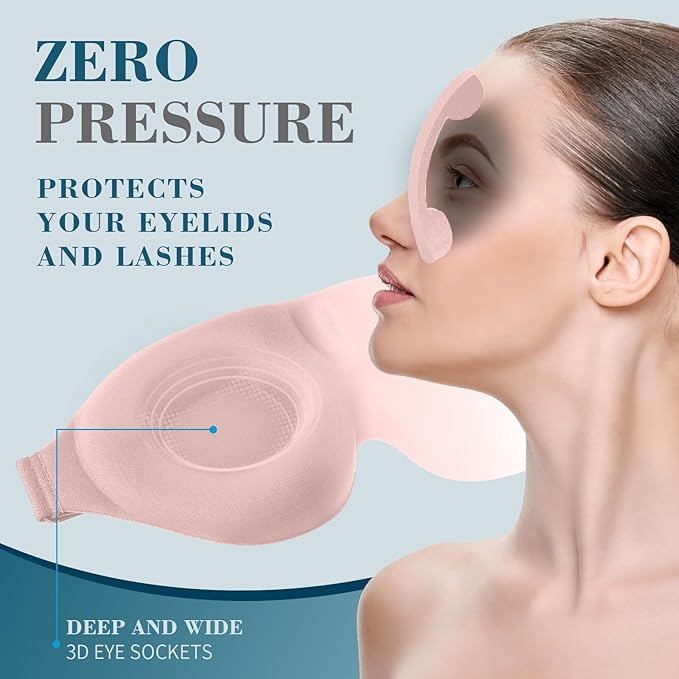 ZGGCD Sleep Mask for Side Sleeper, Light Blocking Sleeping Eye Mask for Women - Image 4