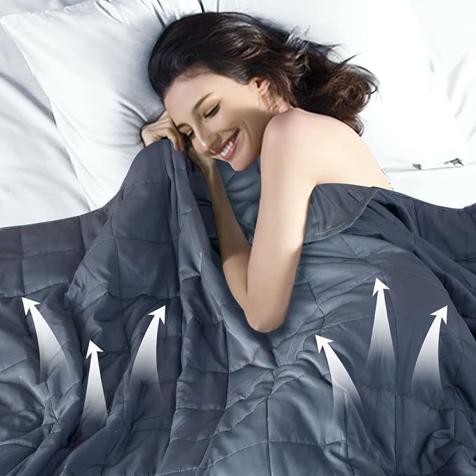Cooling Weighted Blanket for Adults Twin Size, Breathable Heavy Microfiber - Image 2
