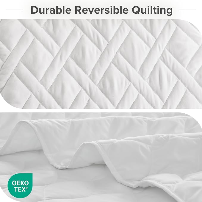 Comfort Spaces Twin Quilt Set Modern Reversible Diamond Coverlet Twin Bedding - Image 5