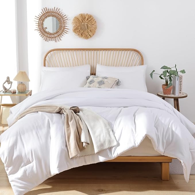 ROSGONIA California King Comforter Set White, All Season Hotel Bedding - Image 6