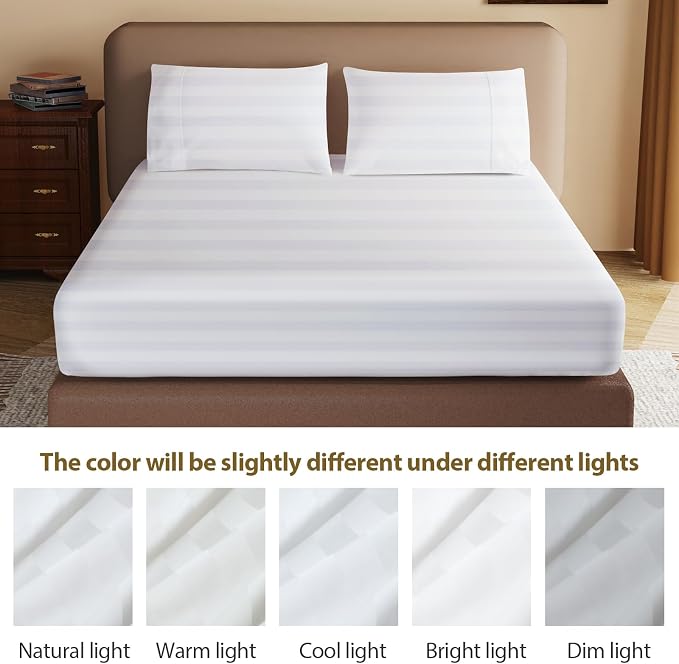 100% Egyptian Cotton Fitted Sheet King Size, 600 Thread Count, Single Fitted - Image 9