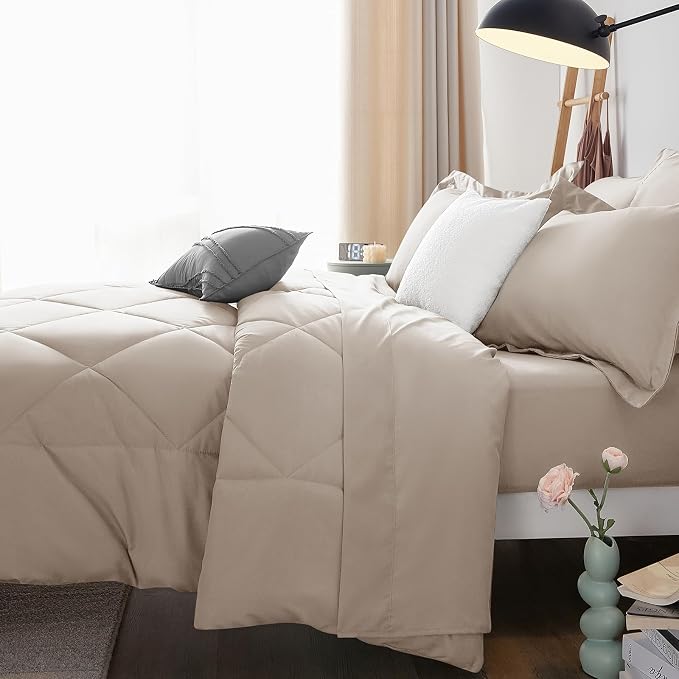 CozyLux King Size Comforter Set Linen - Image 9