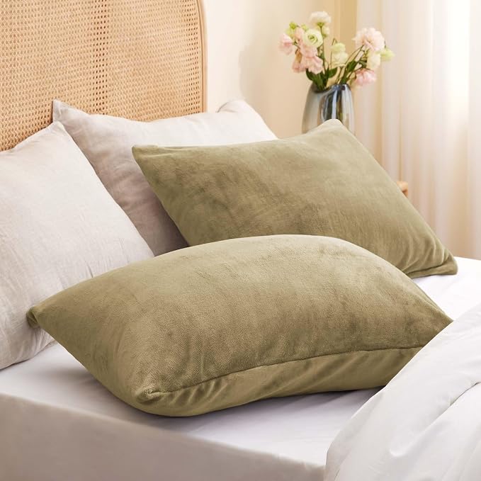 BEDELITE Flannel King Size Pillow Cases Set of 2, Super Soft Fleece Pillowcases - Image 2