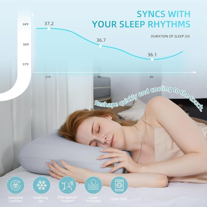 SAPHREAS Cooling Gel Memory Foam Pillow - Image 5