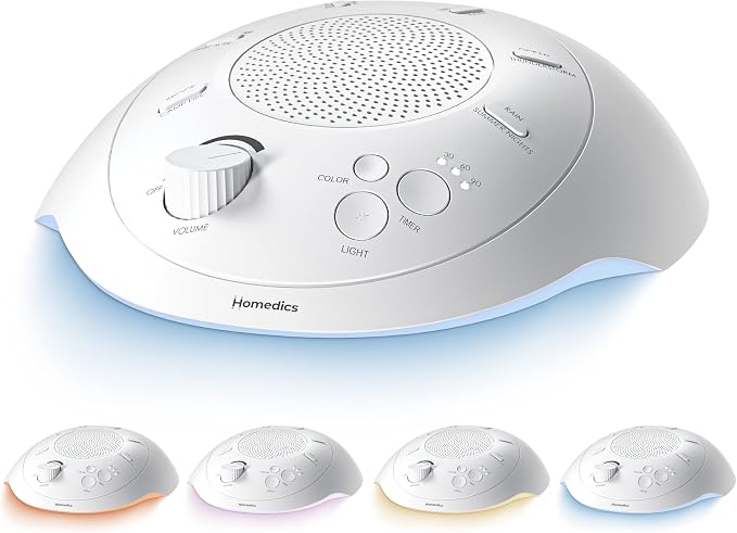 Homedics Sleep Better Portable Sound Machine, Night Light, 12 Soothing Sounds by Homedics