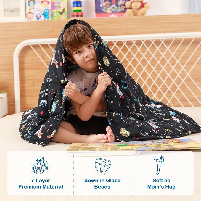Sivio Weighted Blanket 5lbs, Universe Cooling Weighted Lap Blanket, Breathable - Image 3
