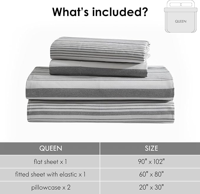 ClevaHome Classic Stripe Sheet Set - Image 5