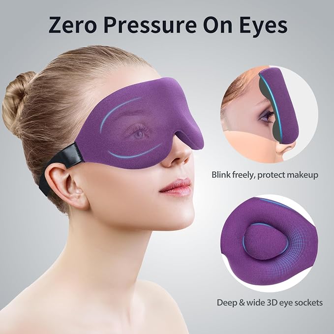 Sleep Mask, Upgraded Eyelash Friendly Night Blindfold - Image 5