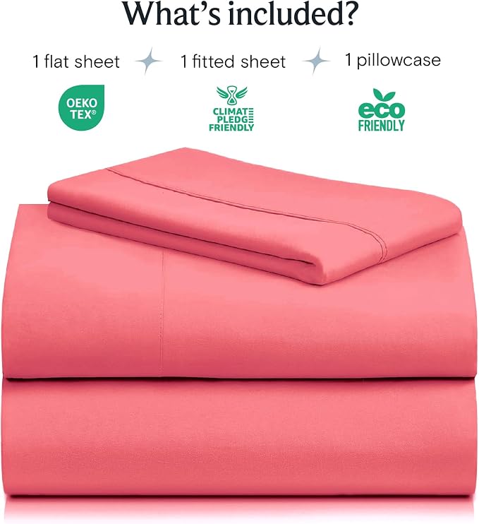 LuxClub 3 PC Twin Sheet Set, Deep Pockets Wrinkle Free Cooling Bed Sheets Hotel - Image 2