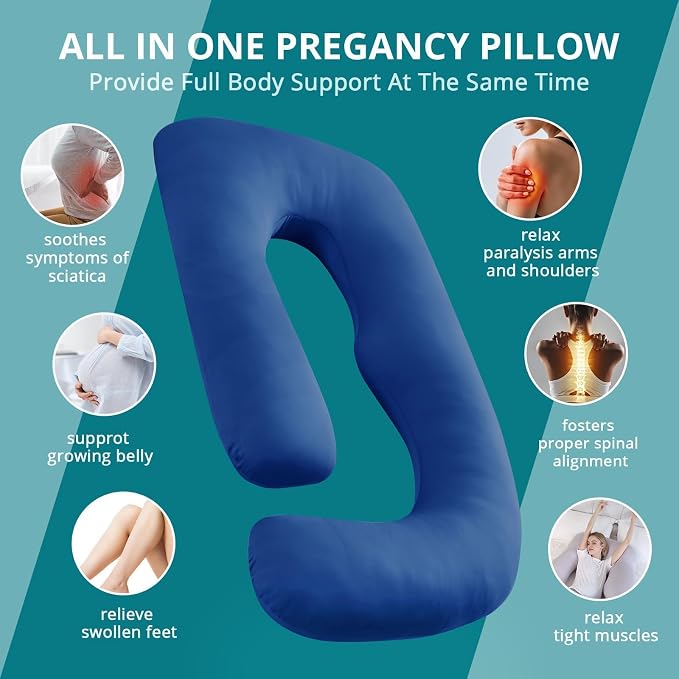 Sasttie Pregnancy Pillows for Sleeping, U Shaped Cooling Full Body Pillow - Image 7