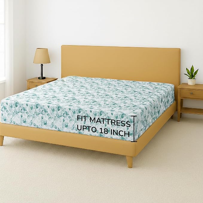 Feather & Stitch 1 Piece Fitted Sheet Full Size, 100% Cotton Damask Sateen - Image 5
