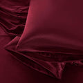 Aormenzy Satin Pillow Cases for Women King Size Set of 2, Burgundy Satin by Aormenzy