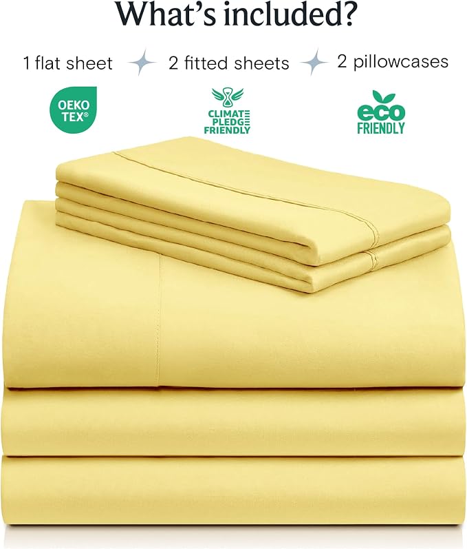 LuxClub 5 PC Sheet Set Bed Sheets Deep Pockets 16" Eco Friendly Wrinkle Free - Image 2