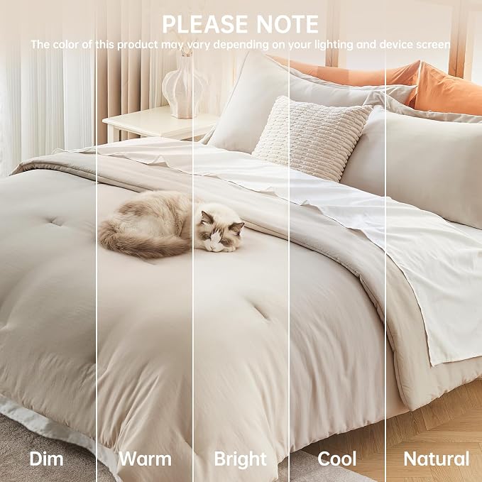 MUXHOMO Full Comforter Sets, All Season Ultra Soft Down Alternative Bedding - Image 9