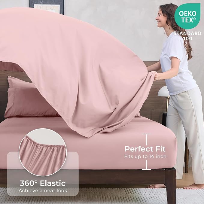 HEVUMYI Dusty Pink Cali-King Comforter Set - Image 5