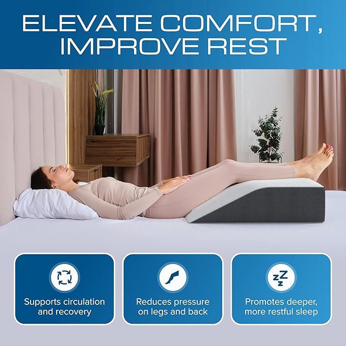 Kolbs Leg Elevation Pillow for After Surgery | Flat Top Bed Wedge Bolster - Image 2