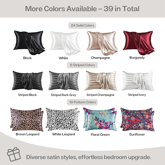 MR&HM Satin Pillowcase for Hair and Skin, Silk Satin Pillowcase 2 Pack - Image 7
