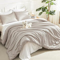 Litanika Oversized King Comforter 120x98, 3 Pieces Linen Lightweight Solid by Litanika