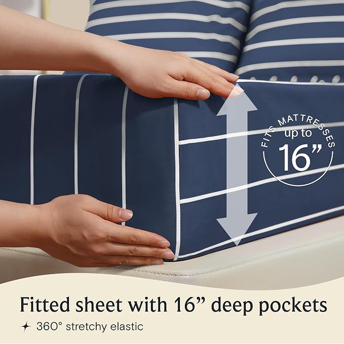 LuxClub 4 PC Full Size Sheet Set, Breathable Luxury Bed Sheets, Deep Pockets - Image 5
