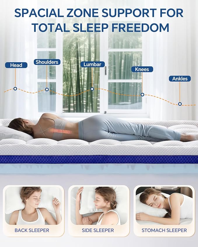 BEDELITE Twin XL Mattress Topper College Dorm Room Essentials, Dual Layer 4 - Image 4