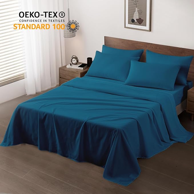 Maple&Stone Queen Flat Sheet 6 Pack, Premium Soft & Breathable, Brushed - Image 2