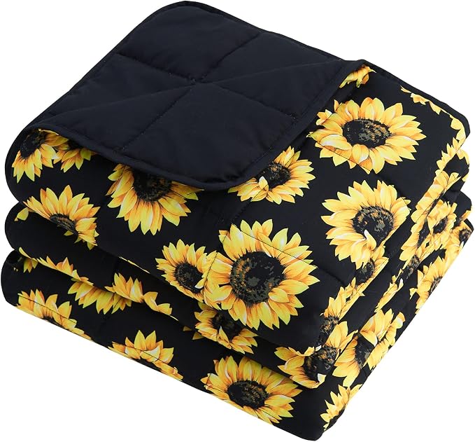 Sunflower Weighted Blanket for Adults 15lbs, Twin Full Size Cooling Heavy Throw - Image 7