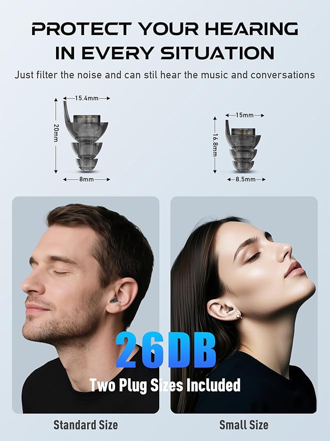 Hearprotek Silicone Concert Ear Plugs, 2 Pairs Reusable High Fidelity Earplugs - Image 3