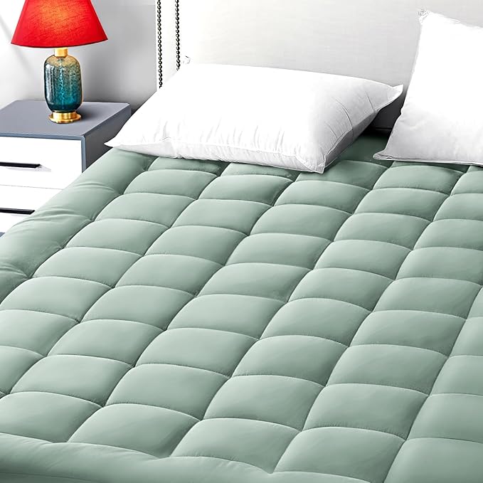 EASELAND California King Mattress Pad Pillow Top Mattress Cover Quilted Fitted by EASELAND