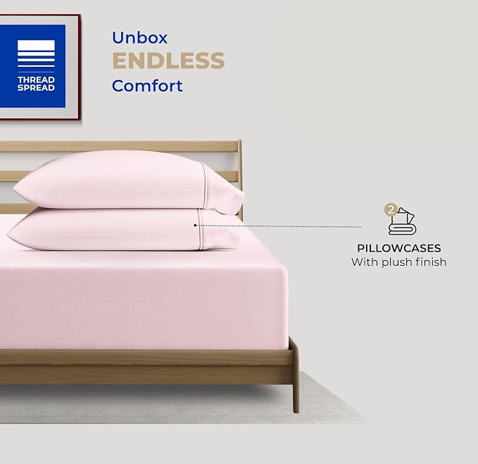 Thread Spread 100% Cotton King Size Pillow Cases Set of 2 - Image 3