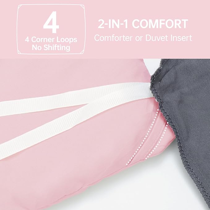 MUXHOMO Pink Queen Comforter Set, All Season Ultra Soft Down Alternative Bedding - Image 6