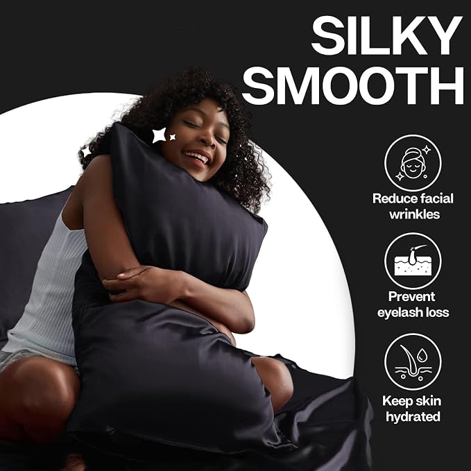 MR&HM Satin Pillowcase for Hair and Skin, Silk Satin Pillowcase 2 Pack - Image 4