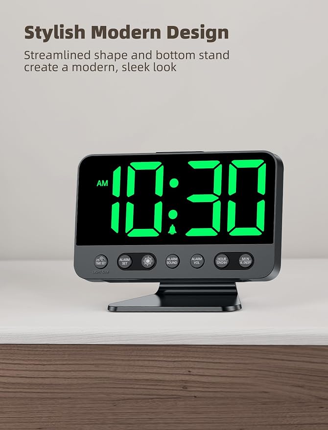 Odokee Digital Alarm Clocks for Bedrooms: Large Bold Number 5 Brightness Dimmer - Image 7