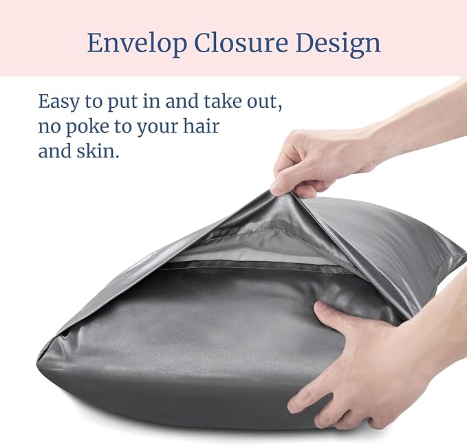 BEDELITE Satin Pillowcase for Hair and Skin, Super Soft and Cooling Similar to - Image 5