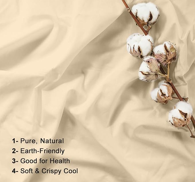 RUVANTI 100% Cotton Sheets – Queen Size Percale Bedding, Cooling & Breathable - Image 5