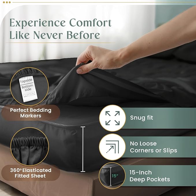 100% Cotton Sheets King Size Sheets Set - Image 5