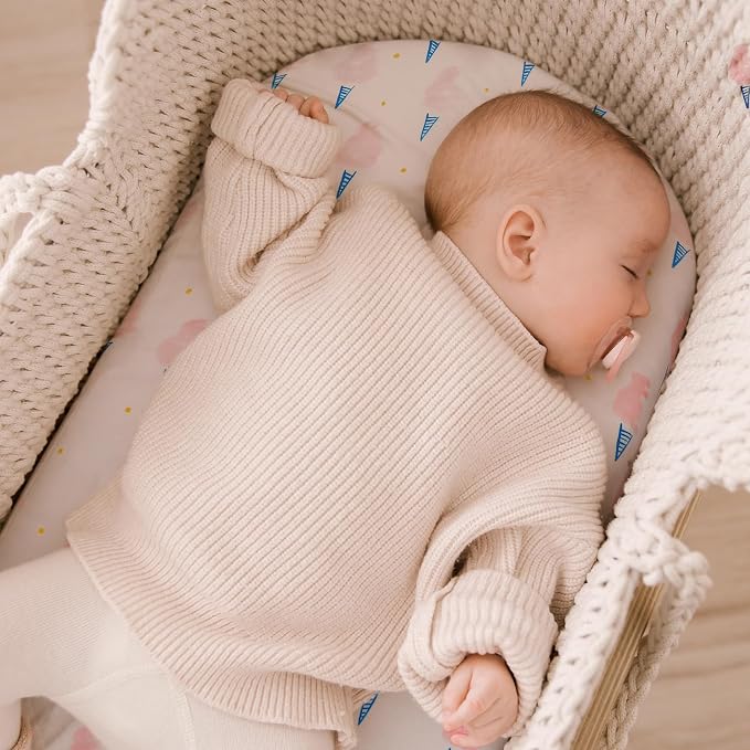 Yoofoss Bassinet Sheets for Baby, Baby Delight, Angelbliss, Soft Breathable - Image 4