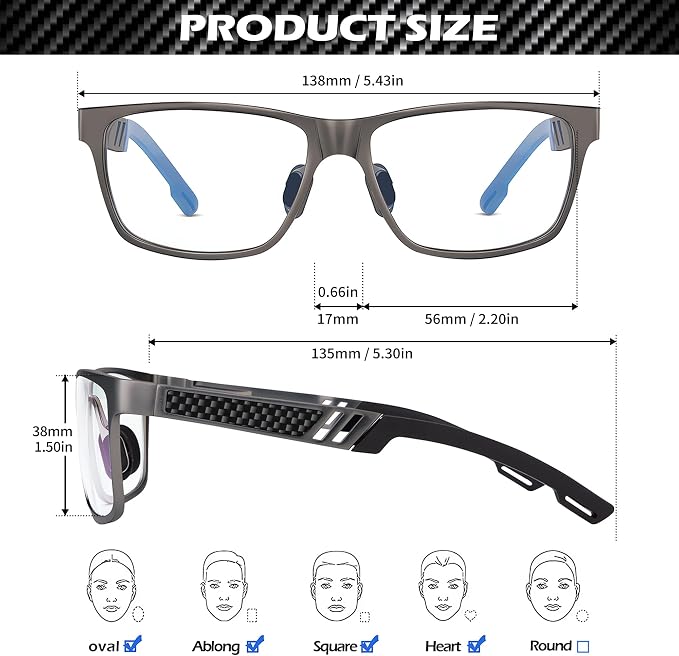 ANYLUV Blue Light Blocking Glasses Men Computer Gaming Glasses Lightweight - Image 5