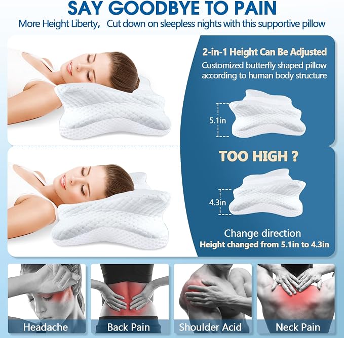CHxxy Memory Foam Pillows, Cervical Pillow - Image 2