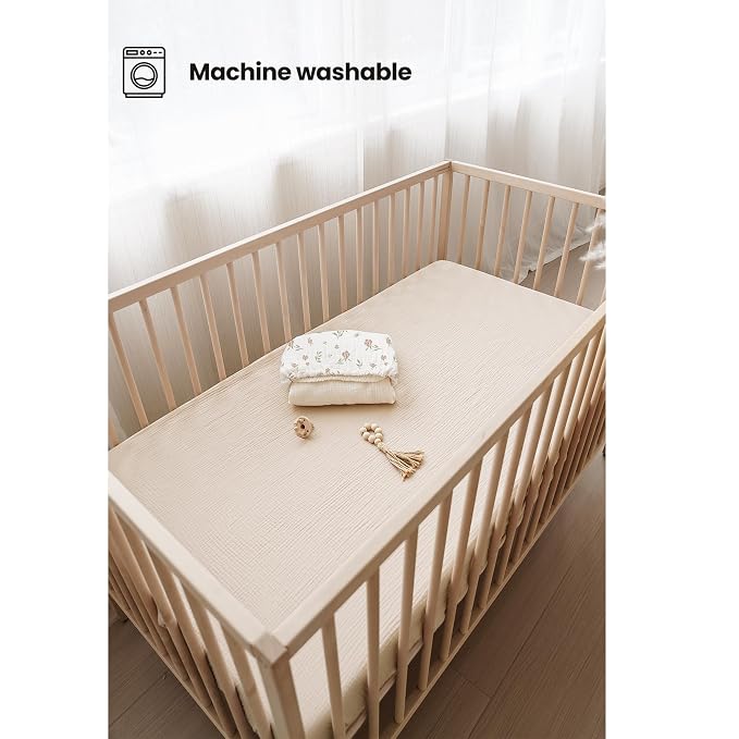 Konssy Muslin Crib Sheets for Girl Boy - Image 4