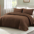 Whale Flotilla Ultra Soft Queen Quilt Bedding Set, Lightweight Microfiber Brown by WHALEFLOTILLA